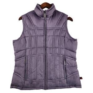 Woolrich Vintage Quilted Puffer Vest Women M Amethyst Purple Diamond Pattern
